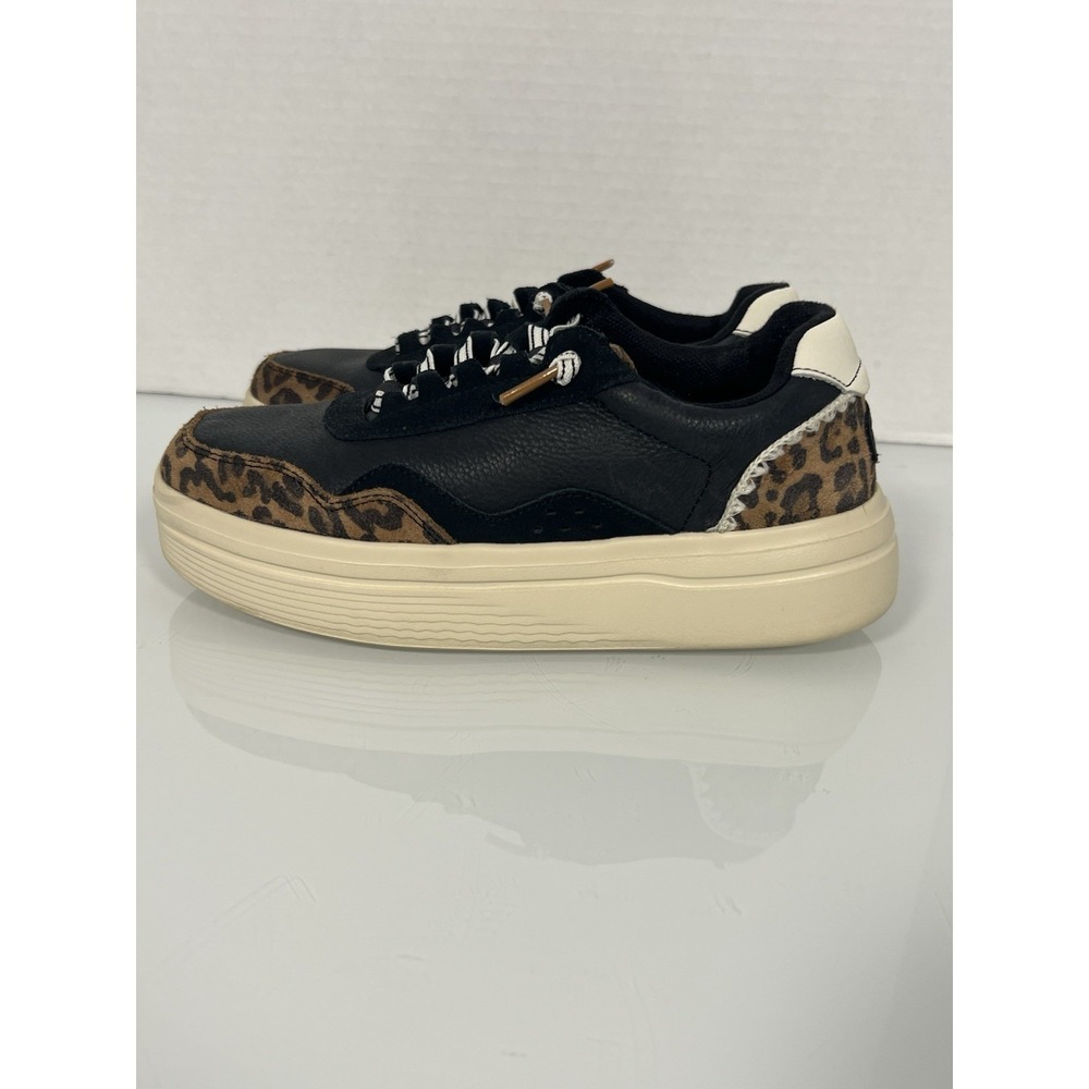 Hey Dude Hudson lift luxe shoes women size 7 cheetah black chunky platform